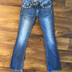 Barely Worn Embellished Miss Me Boot Cut Jeans